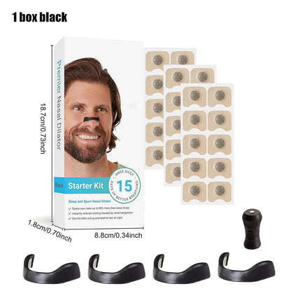 Airoze™ Magnetic Nasal Strips (Black) – Boost Breathing, Reduce Snoring & Improve Airflow (15 Pairs)