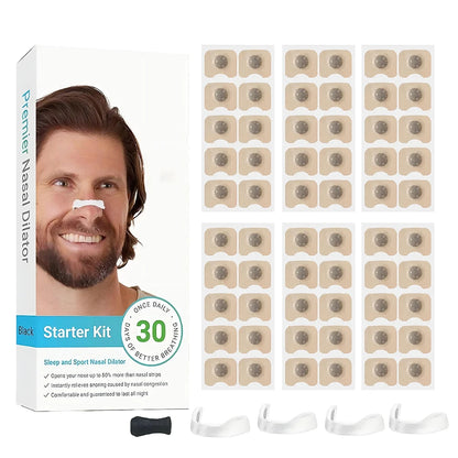 Airoze™ Magnetic Nasal Strips (White) – Boost Breathing, Reduce Snoring & Improve Airflow (30 Pairs)