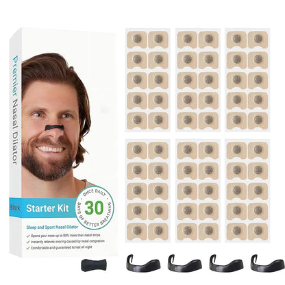 Airoze™ Magnetic Nasal Strips  (Black)– Boost Breathing, Reduce Snoring & Improve Airflow (30 Pairs)